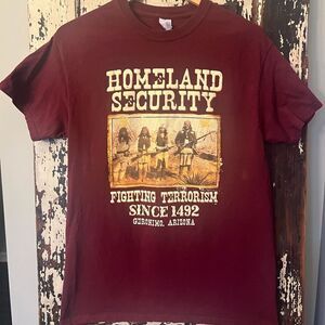 Vintage Homeland Security Native American Fighting Terrorism since 1492 medium